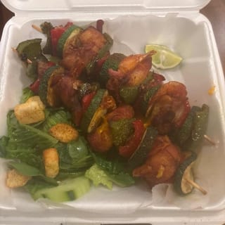 Camarones a La Brochetas