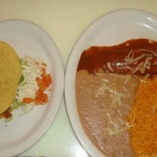 One Beef Taco & One Beef Enchilada.