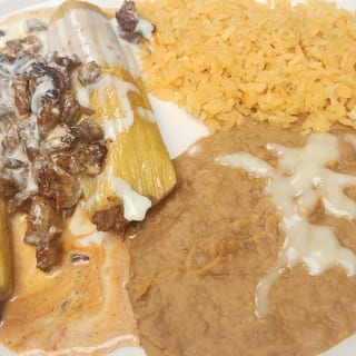 I. 2 Tamales with Chile Con Carne