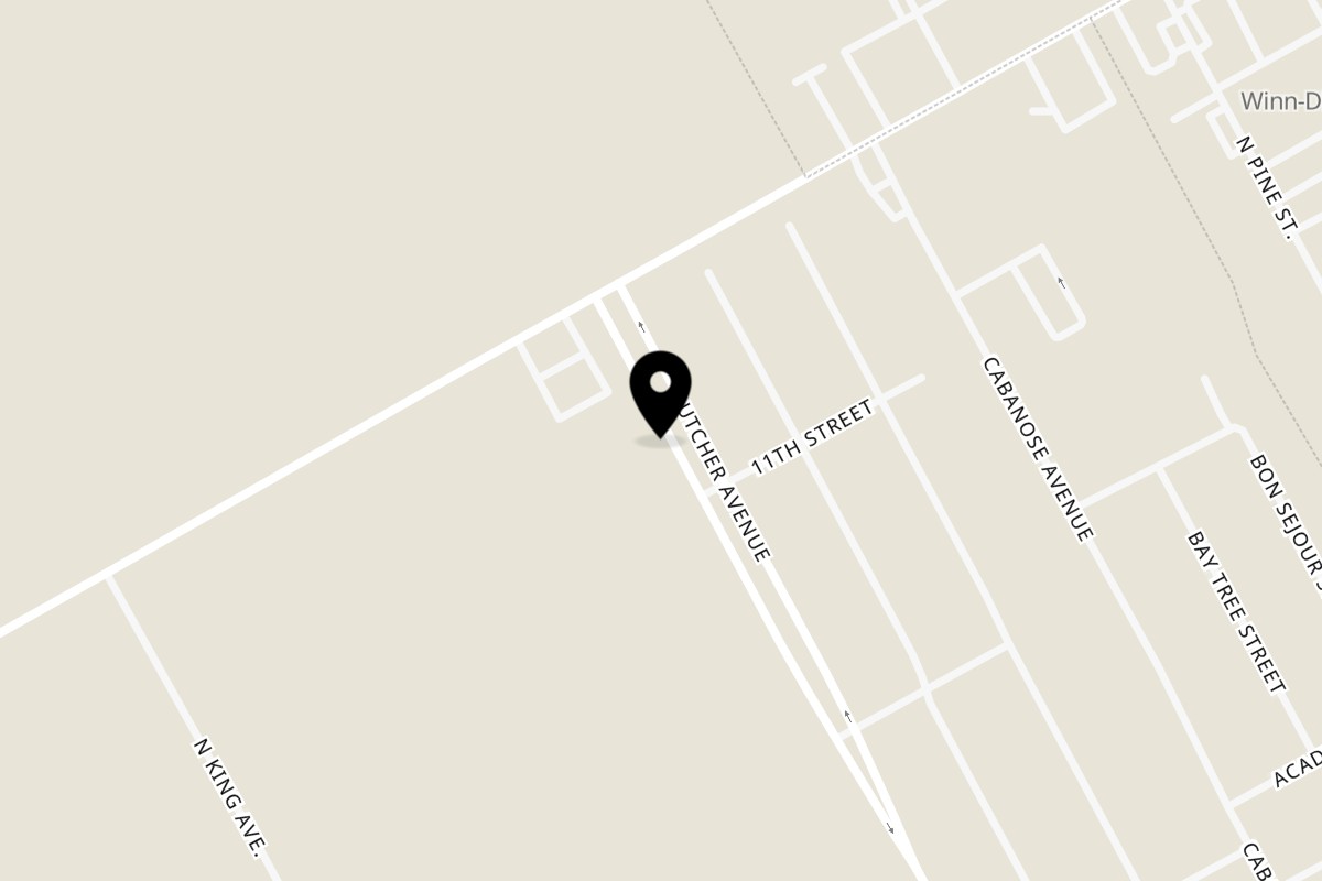 Map showing the location of El Paso Tacos & Tequila Lutcher on 1935 Lutcher Ave Suite F in Lutcher